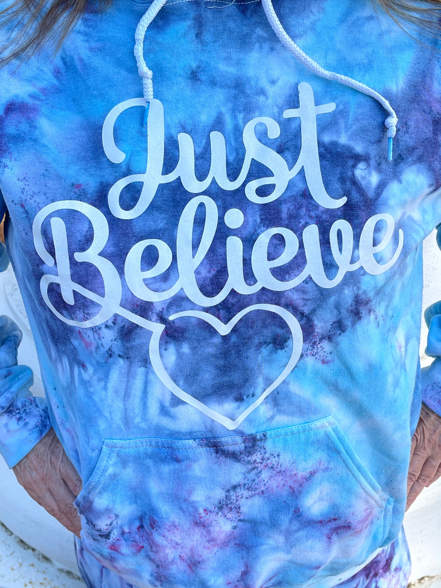 Blue sky Just Believe hoodie